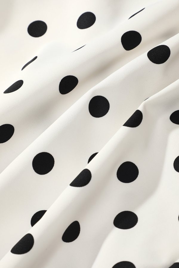 Yellow Mermaid Spaghetti Straps White Polka Dots Dress - Image 10